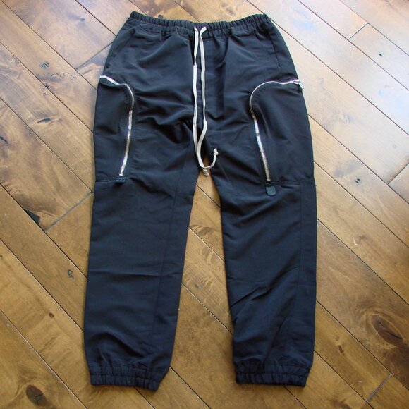 Rick Owens Black Zip Cargo Joggers Pants Tecuatl Size 32 - 38 50 Italy NEW NWT - Picture 4 of 16